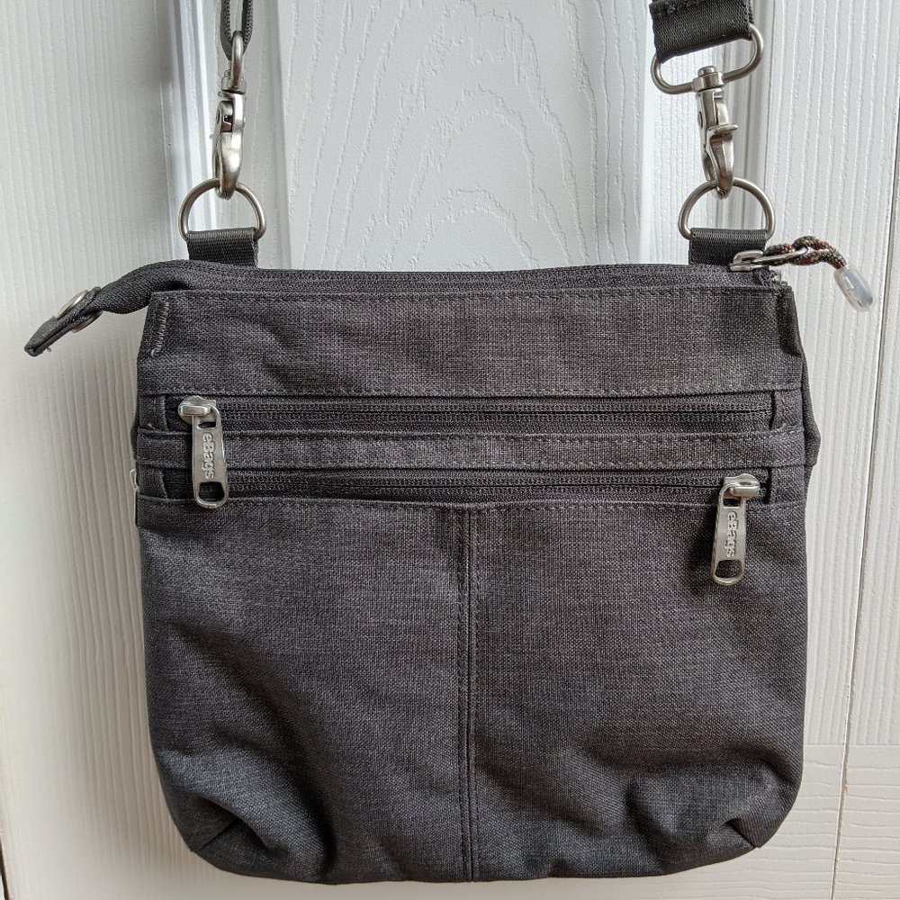 eBags Villa crossbody w/ RFID, Brushed Graphite